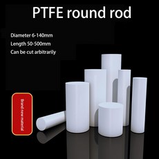 PTFE 막대 직경 스틱 산업 길이 둥근 50-500MM 폴리테트라플루오로에틸렌 고온 내화학성 6-140MM, 6x500mm 1pcs, Diameter x Length