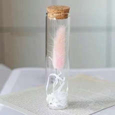 드라이플라워 꽃다발 시들지않는 꽃 투명하다 빌다병, 1개, 핑크 토끼꼬리풀