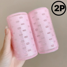 대왕 앞머리 헤어롤 구르프 대형 - 벨크로 알루미늄판 열전도 100 X 50 mm, 2개, 핑크