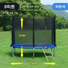 대형 트램폴린 방방이 점핑 야외 놀이터 안전망 점핑머신, 2.44m 파란색 (그물+사다리)
