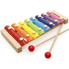 兒童木質八音琴 敲琴玩具, 常規色敲琴, 1個