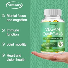 Xemenry 純素 Omega-3 藻油 (475毫克 EPA+DHA), 60