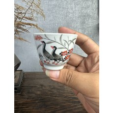 景德鎮 手繪 蘆葦大雁圖 陶瓷品茗杯, 商品主圖, 1個
