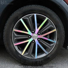 [비브랜드] 피그파인더 18인치 홀로그램 휠마스크 기스커버 스크래치보호 방지 DIY 프리즘 스티커 용품 올뉴투싼 호환, 프리즘홀로그램, 1개