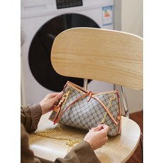 수제가방 DIY 키트 대용량 체인 겨드랑이백 여성핸드백 고급스러운 스타일 선물용, C_그레이 DIY 재료 패키지, 1개