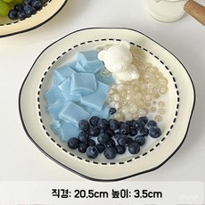 어글리 식기 그릇 접시 불규칙 신혼 선물 귀여운 도트 8인치 화이트 1개, 선택없음 × 8인치 딥디쉬 - 베이지 × 1개