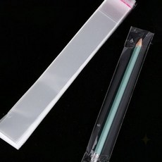 긴 막대 펜 포장 투명 비닐 접착 밀봉 봉투 스틱 보관 판매용 포장재 먼지 차단, 1개