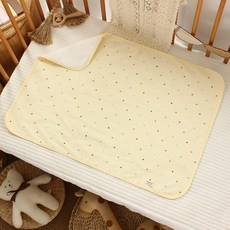 DFMEI 棉花糖紗布隔尿墊嬰幼兒竹纖維防水牀墊寶寶兒童可水洗牀單嬰兒, 1個, 波點