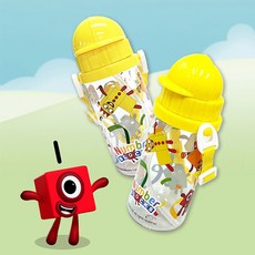 르번 넘버블록스 스트랩 에코젠 빨대 보틀, 혼합색상, 350ml, 1개