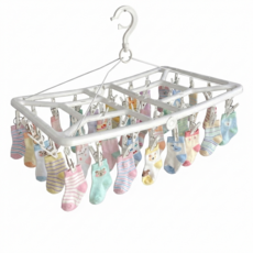 빨래천사 빨래 건조 62cm 빨래 집게걸이 36p 양말 아기옷 전용 회전형 건조대, 화이트, 1개