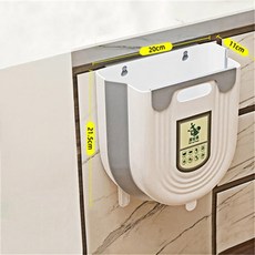 하이 퀄리티 가정용 벽걸이 다기능 걸이식 쓰레기통 플라스틱 방수 접이식 가정 주방 쓰레기통, Gray 6L