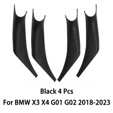 BMW X3 X4 G01 G02 2018 2023용 자동차 내부 도어 핸들, 4 Pcs Black