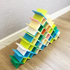 疊疊樂積木早教益智兒童玩具, 1個, 十字卡扣積木72pcs:8*8*0.3cm