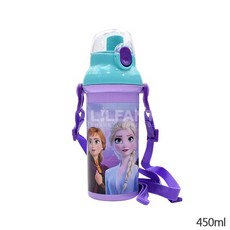 里和 lilfant 韓國製 冰雪奇緣2 學習筷 兒童筷子 304不鏽鋼 收納袋 艾莎 雪寶, 1個, 冰雪2直飲水壺 450ml, 紫色