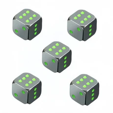 5개/대 금속 빛나는 주사위 디지털 보드 게임 다이 세트 D6-D20 DND RPG 액세서리에 한 어두운, 01 Sliver 5pcs