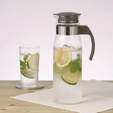 HARIO 耐熱玻璃壺/冷水壺 (日本製), No.2霧灰, 1個, 1.4L
