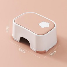 兒童防滑墊腳凳，適用於洗手檯、馬桶，寶寶洗臉增高小階梯, 1個, 单层粉白色, 单层粉白色