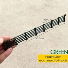 스케일 미니어처 모델 도로 고속도로 보호 네트 공장 건물 다리 강변 장면 가드 레일, 1개, 3. scale 64 green