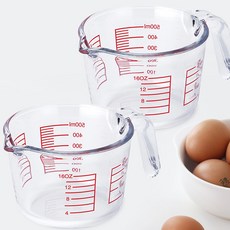 1+1 네오플램 내열유리 계량컵 눈금 비이커 2p 500ml, 투명, 2개