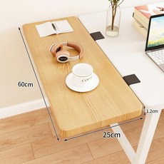 테이블 연장판 접이식 선반 데스크탑 팔걸이 책상 확장, 1개, 내추럴우드+블랙 60x25
