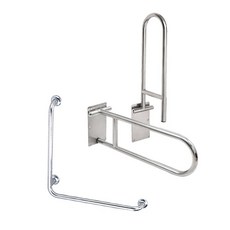 【海夫健康生活館】裕華 不鏽鋼系列 亮面 浴廁組 活動扶手 L型扶手(T-058 T-050), 1個