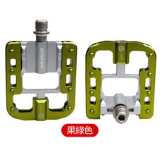 Gineyea Shark 順摺踏 自行車踏板，三培林超滑順 摺疊小折好收納 輕量耐用堅固 反光片, 果綠, 1個
