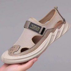펀칭 남성 샌들 조절 단화 해변 메쉬 수영장 통풍 스포티 여름 야외
