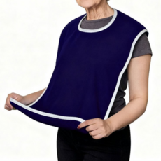 쿠리풀 어르신 다회용 앞치마 턱받이, 1개, 네이비