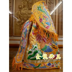 金龍佛具 王母娘娘 瑤池金母 九天玄女 地母 九天玄母 鳳袍 黃色 神明衣 女神衣 1尺3, 8寸長-8寸8神明穿