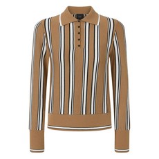 핀코 스트라이프 폴로 넥 가디건