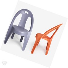 복단지 낮은 1인 실내 야외 등받이의자 2P 세트 어린이의자, 더프린즈 의자 (오렌지) 2P