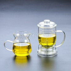 耐熱玻璃沖泡壺 日式玻璃泡茶壺 功夫茶具套裝 自動過濾 茶水分離 濾茶器, 壺+公杯【簡裝】暢銷款, 1個