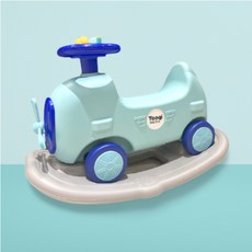 淘氣寶貝 1071新款兒童二合一搖搖馬/滑行車，音樂搖馬，可愛造型，寶寶禮物首選, 王子藍, 1個