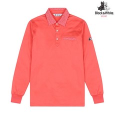 블랙앤화이트 남성 배색 카라 긴팔 티셔츠 9308GSZG CORAL
