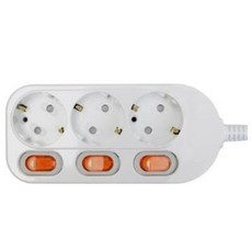 번개표 이동형 멀티탭 콘센트 절전형 개별스위치 3구 WI-MC21633, 2m, 3개