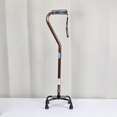 늘찬 노인 어르신 지팡이 할머니 할아버지 환자용 명품 효도 사발 4발 네발 5단 환자 복지용구, 사발지팡이(브라운), 1개