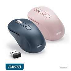 RASTO RM13 六鍵式超靜音無線滑鼠 (粉/深藍) 無線滑鼠 靜音滑鼠, 櫻花粉, 櫻花粉, RM13六鍵式超靜音無線滑