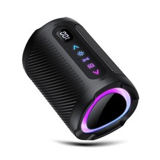 Aowoka 블루투스 스피커 LED 조명이 있는 휴대용 무선 5.3 (카본 블랙), Aowoka 블루투스 스피커, LED 조명이 있는 휴대