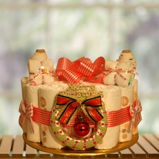 베베글로리 네이쳐 기저귀케익1단 - 하기스 기저귀20개+캐릭터 양말+무형광 손수건 포함, 남아용_3단계_백일이후, 1개