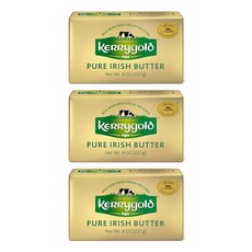 케리골드 그래스패드 퓨어 아이리쉬 버터 솔티드 가염 227g 3팩 Kerrygold Grass-Fed Salted Pure Irish Butter, 3개