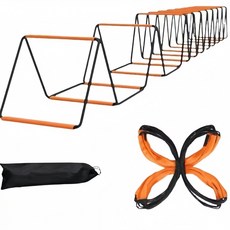 다용도 스피드 사다리 민첩 사다리 훈련용 접이식 뜀틀 허들걸이 웨이트 트레이닝기구 호이스트+수납가방, 8m(20구)