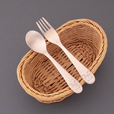 명성유기 방짜 곰돌이 유아스푼포크세트, 상세페이지참조