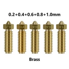 Anycubic Kobra 3 핫 엔드 노즐 0.2 0.4 0.6 0.8 1.0mm Anycubic Kobra 3 콤보 예비 부품 용 경화 강철 황동 노즐, 34)BR-246810