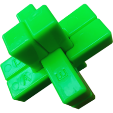 創藝天時 魯班鎖 六子聯芳 孔明鎖 解謎挑戰 安全塑膠 STEAM玩具 益智玩具, 綠色