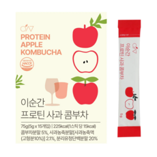[심박] 이순간 프로틴 콤부차 당류0g 프로틴12g 초저칼로리 콤부차, 이순간 프로틴 사과 콤부차, 1박스