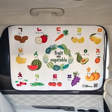 유아 자석 햇빛가리개 암막 세미 차량용, 암막_한글과일, 1개