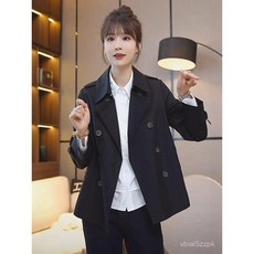 風衣外套 防風 短版時尚高級感風衣外套女早秋新款小個子休閒顯瘦休閒上衣 秋季短外套 女裝