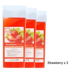 컴팩트 가정용 왁스 워머기 핫 롤온 왁스 키트 히터 포함 - 남녀공용 제모 카트리지 바디 페이스용 크림 워머 세트, 12)072-StrawberryX3