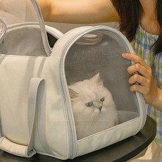 고양이이동가방 벌레차단 청결 내구성강화 강아지 슬링백 반려동물 비행기 여행 캐리어, 1개, 상세페이지 참조