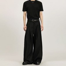 여름용 남자 와이드 팬츠 루즈핏 슬랙스 하이웨스트 데일리룩